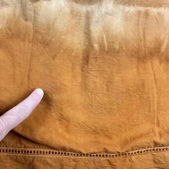 Women's Boho‎ Long Sleeve Blouse Medium Peasant Ombré Cotton Pumpkin Cottagecore - Picture 11 of 11